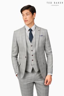 Ted Baker Lt Grey Blue Check Slim Suit