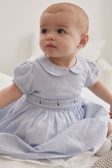 Blue Baby Dress And Knickers Set (0mths-2yrs) (M49456) | £18 - £20