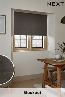 Charcoal Grey Ready Made Textured Blackout Blind (M49981) | £20 - £44