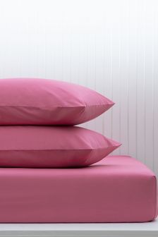 Bright Pink Cotton Rich Fitted Sheet