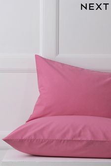 Set of 2 Bright Pink Cotton Rich Pillowcases