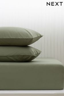 Olive Green Cotton Rich Deep Fitted Sheet