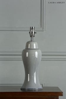 Pale Slate Grey Regina Crackle Grazed Ceramic Table Lamp Base