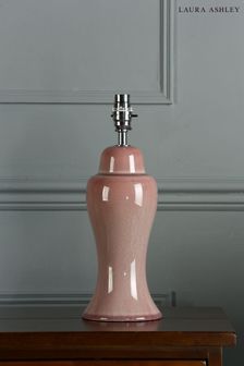 Dark Blush Pink Regina Crackle Grazed Ceramic Table Lamp Base