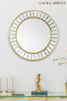 Laura Ashley Gold Clemence Beaded Round Mirror (M50435) | £140 - £500