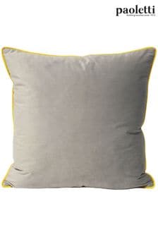 Riva Paoletti Dove Grey/Cylon Yellow Meridian Velvet Polyester Filled Cushion