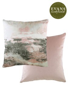 Evans Lichfield Powder Pink/Grey Landscape Abstract Polyester Filled Cushion