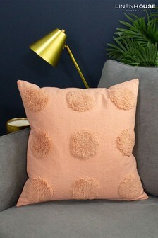 Linen House Pink Haze Tufted Feather Filled Cushion