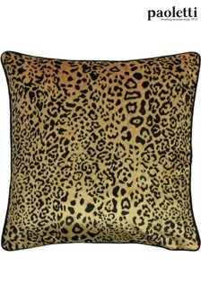 Riva Paoletti Gold Leodis Velvet Polyester Filled Cushion
