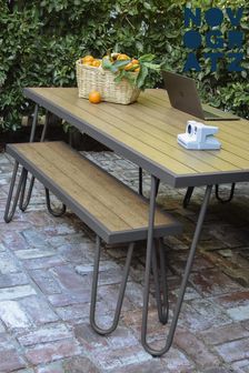 Novogratz Grey Paulette Outdoor Table and Bench Set (M50970) | £400