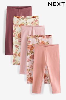 Pink Floral 5 Pack Printed Leggings (3mths-7yrs) (M51392) | £18 - £22