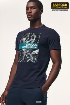 Barbou®r International Navy Blue Detail Graphic T-Shirt