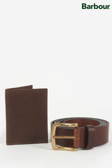 Barbour® Brown Haydon Wallet And Belt Gift Set