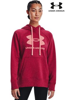 Under Armour Rival Red Fleece Logo Hoodie