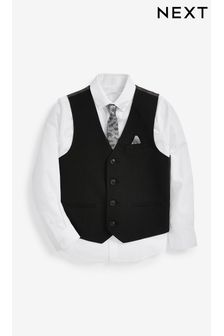 Black Waistcoat, Shirt & Character Tie Set Waistcoat (12mths-16yrs) (M52709) | £32 - £41