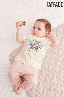 FatFace Yellow Baby Crew Bee T-Shirt and Joggers Set