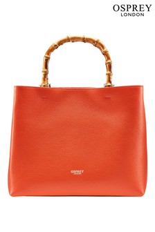 OSPREY LONDON The Clio Italian Leather Burnt Orange Grab Bag