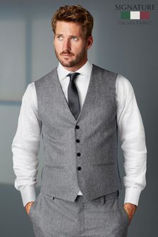 Slim Fit Signature Tollegno Fabric Cashmere Blend Suit: Waistcoat