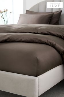 Mocha Brown Collection Luxe 400 Thread Count Deep Fitted 100% Egyptian Cotton Sateen Deep Fitted Sheet