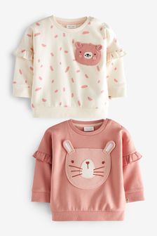 Pink Baby Jumpers 2 Pack (0mths-2yrs) (M55481) | £16 - £18
