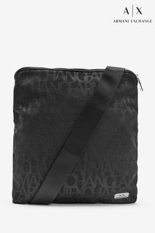 Armani Exchange Black Multi Logo Cross-Body Bag