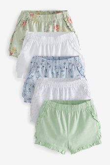 Blue/Green Floral 5 Pack Jersey Shorts (3mths-7yrs) (M56332) | £20 - £24