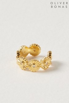 Oliver Bonas Daphne Daisy and Stone Gold Plated Ear Cuff