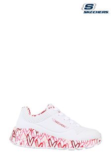 Skechers White Uno Lite Lovely Luv Trainers