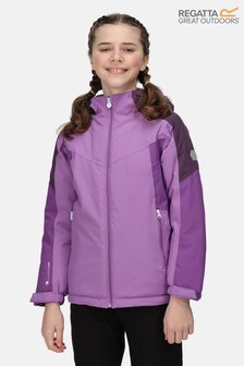 Regatta Junior Highton II Purple Waterproof Padded Jacket