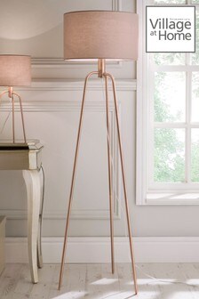 Village At Home Copper Jerry Tripod Floor Lamp