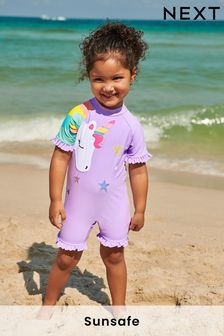 Lilac Purple Applique Character Swimsuit (3mths-7yrs) (M59031) | £17 - £19
