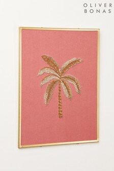 Oliver Bonas Pink Tropical Fabric Wall Art
