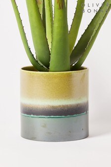 Oliver Bonas Green Ceramic Plant Pot