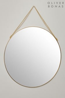 Oliver Bonas Gold Gold Round Mirror