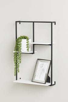 Black/White Rectangular Wall Shelves (M59264) | £45