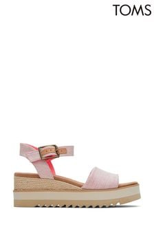 Toms Pink Diana Wedge Sandals