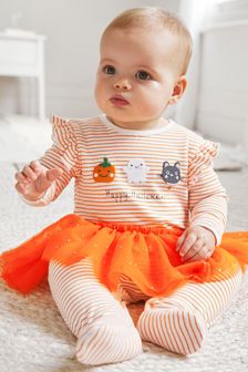 Orange Halloween Tutu Sleepsuit (0-2yrs) (M60938) | £16 - £17