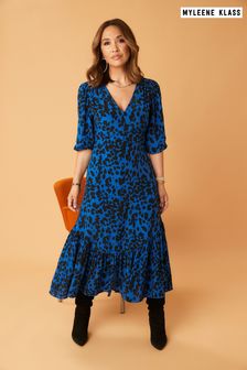 Myleene Klass Blue Leopard Tea Dress