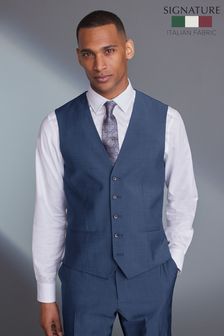 Light Blue Signature Tollegno Fabric Suit: Waistcoat (M62912) | £80