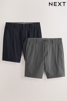 Navy/Charcoal Grey 2 Pack Straight Stretch Chino Shorts (M63163) | £36