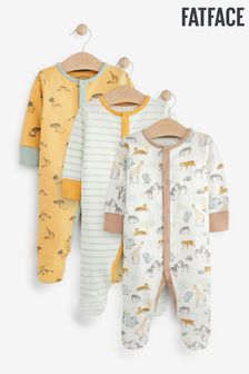 FatFace Baby Crew Floral Bunny Printed Sleepsuits 3 Pack