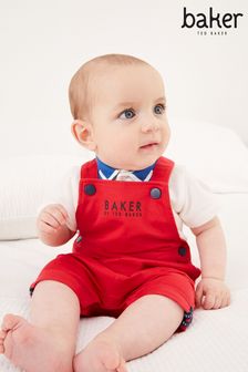 Baker by Ted Baker Baby Boy Red Dungaree Set