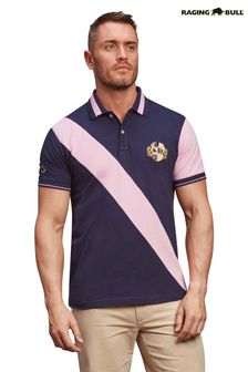 Raging Bull Pink Diagonal Cut and Sew Polo Shirt