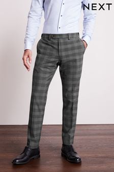 Men's Grey Check Trousers | Casual 