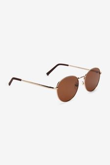 Gold Round Preppy Sunglasses (M65109) | £7