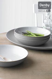 Denby Set of 4 Light Grey Elements Pasta Bowls