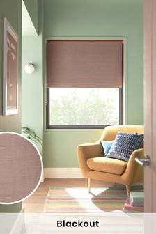 Dusky Pink Ready Made Textured Roller Blind