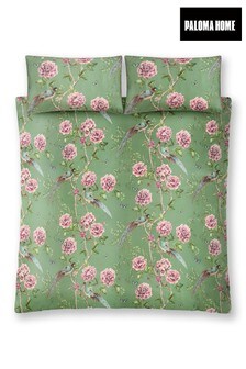 Paloma Home Jade Green Vintage Chinoiserie Duvet Cover and Pillowcase Set