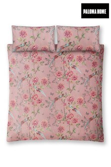 Paloma Home Blush Pink Vintage Chinoiserie Duvet Cover and Pillowcase Set