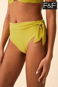 F&F Tie Detail Green Bikini Pants